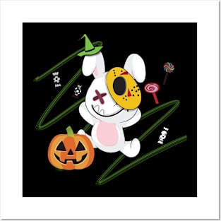 rabbit halloween Posters and Art